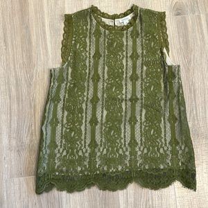 Sundance green lace sleeveless top